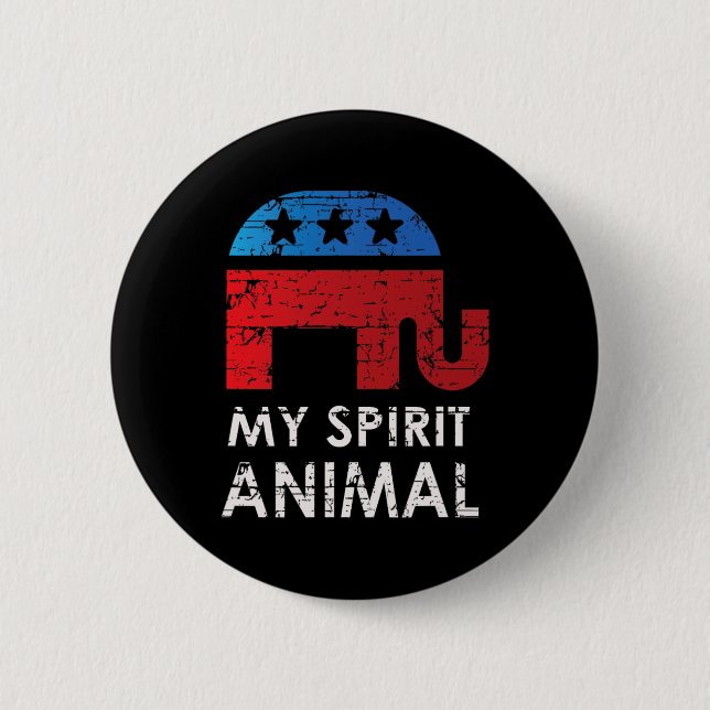 Republican Elephant  6 Cm Round Badge (Front)