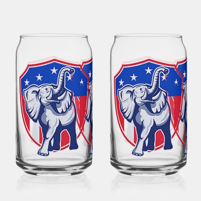 Republican Elephant Can Glass (Front)