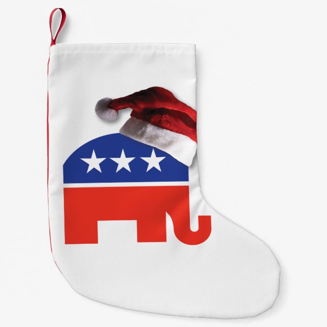 Republican Elephant for Christmas Small Christmas Stocking (Front)