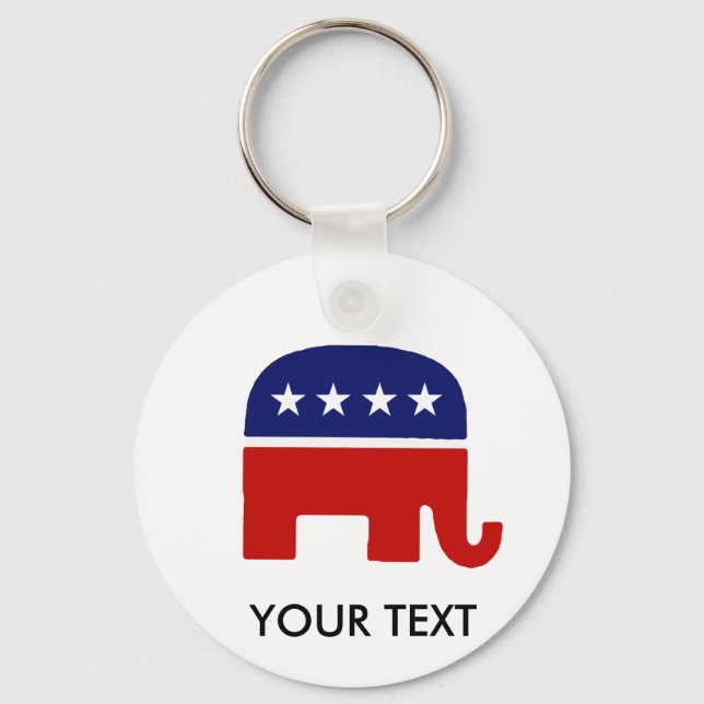Republican Elephant / GOP Elephant Key Ring (Front)
