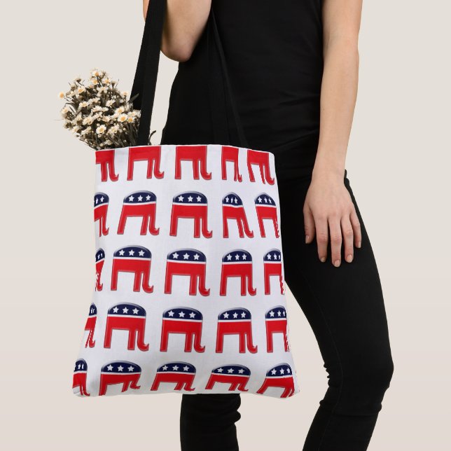 Republican Elephant graphic pattern | supporters Tote Bag (Close Up)