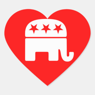 Republican Elephant Heart Sticker