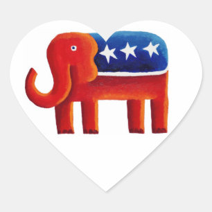 Republican Elephant Heart Sticker