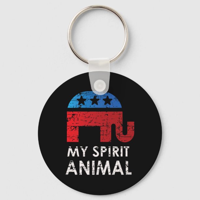 Republican Elephant  Key Ring (Front)
