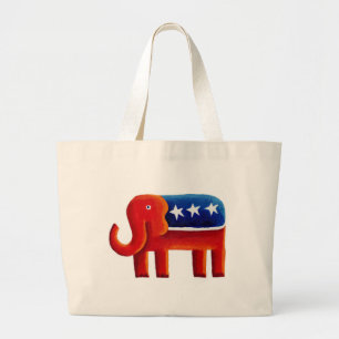 Republican Elephant Large Tote Bag