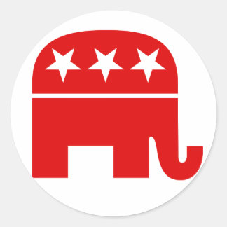 Republican Elephant Round Sticker
