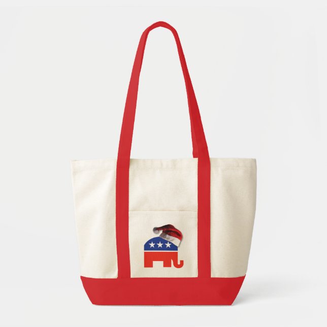 Republican Elephant Santa Claus Tote Bag (Front)
