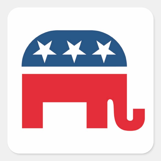 Republican Elephant Square Sticker (Front)