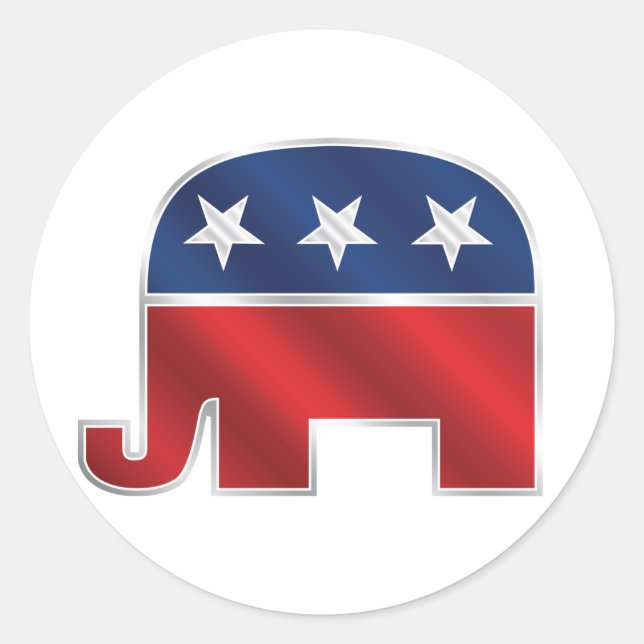 Republican Elephant Sticker (Front)