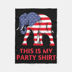 Republican Elephant This Is My Party Fleece Blanket