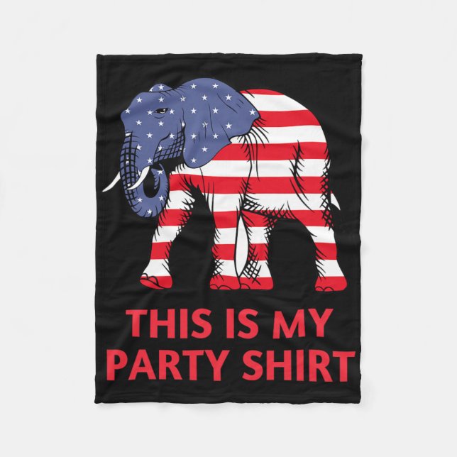 Republican Elephant This Is My Party  Fleece Blanket (Front)