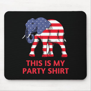 Republican Elephant This Is My Party Mouse Pad