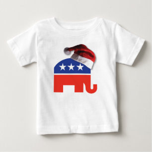 Republican Elephant wearing a Santa Claus Hat Baby T-Shirt