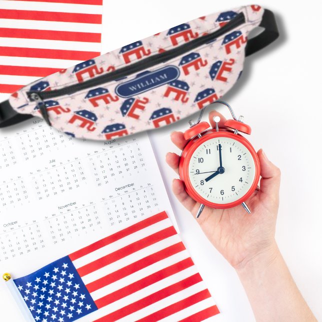 Republican Elephants Pattern National Stars Custom Bum Bags (Creator Uploaded)