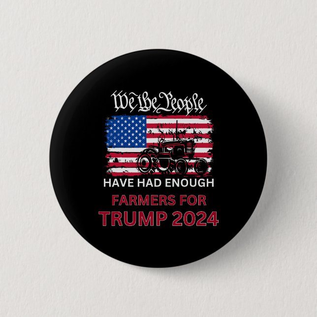 Republican Farmers For Trump 2024 We The People  6 Cm Round Badge (Front)