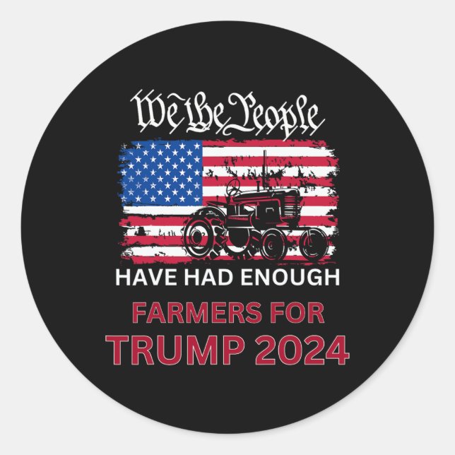 Republican Farmers For Trump 2024 We The People  Classic Round Sticker (Front)