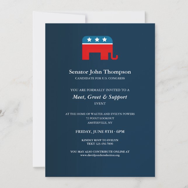 Republican Fundraising Invitations (Front)