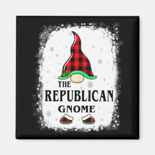 Republican Gnome Buffalo Plaid Matching Family Xma Magnet