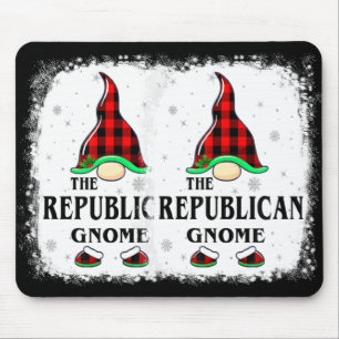 Republican Gnome Buffalo Plaid Matching Family Xma Mouse Pad