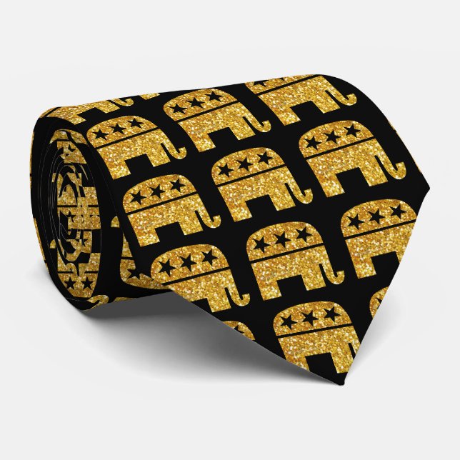 Republican GOP Elephant Tie (Rolled)