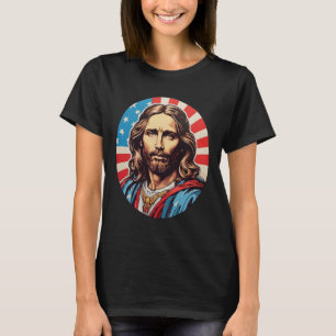 Republican Jesus – Bold Pop Art With American Flag T-Shirt
