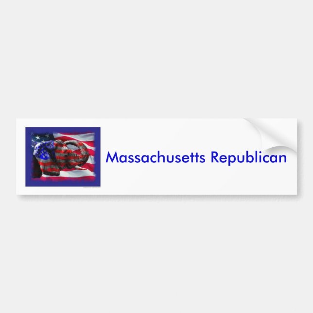 republican, Massachusetts Republican Bumper Sticker (Front)