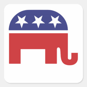 Republican Original Elephant Square Sticker