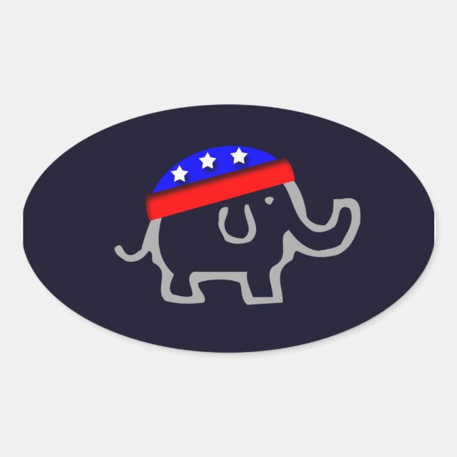 Republican Oval Sticker (Front)