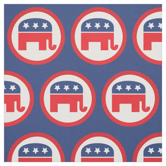 Republican Party Elephant | Red, White & Blue Fabric (Swatch)
