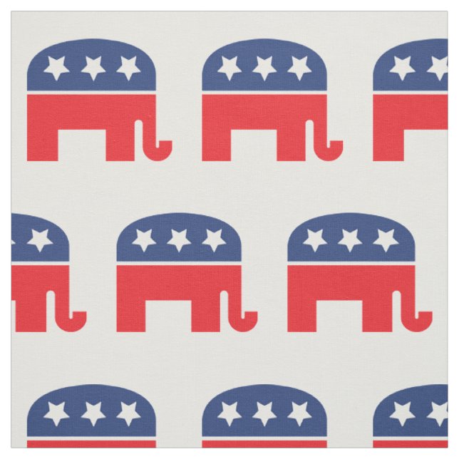 Republican Party Elephant | Red, White & Blue Fabric (Swatch)