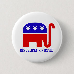 REPUBLICAN Party Liars PINOCCHIO button