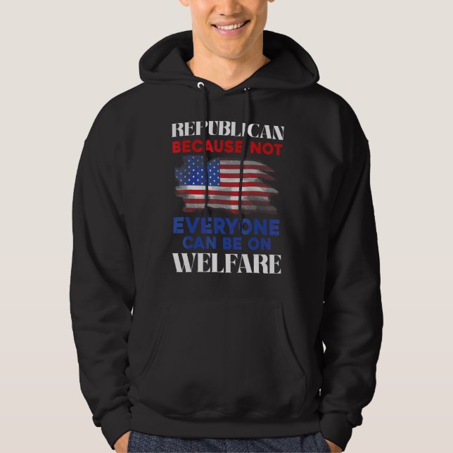 Republican Politics Conservative American Us Flag  Hoodie (Front)