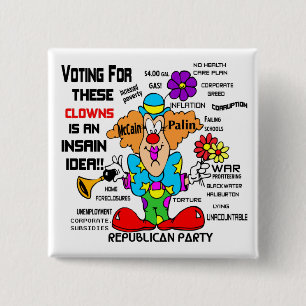 REPUBLICAN PROPAGANDA 15 CM SQUARE BADGE