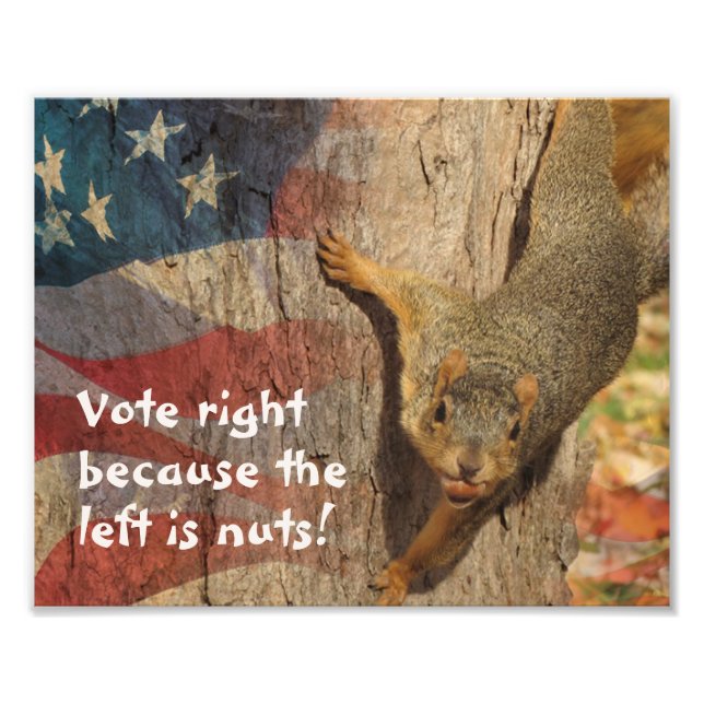 Republican Vote Right Squirrel Photo Print (Front)
