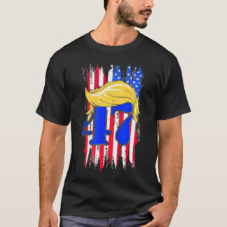 Republican Yellow Hair 47 For President 2024 Ameri T-Shirt