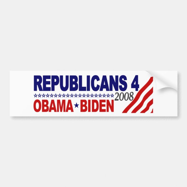 Republicans 4 Obama Biden Bumper Sticker (Front)