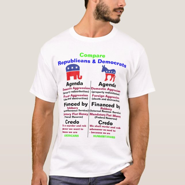 Republicans and Democrats T-Shirt (Front)