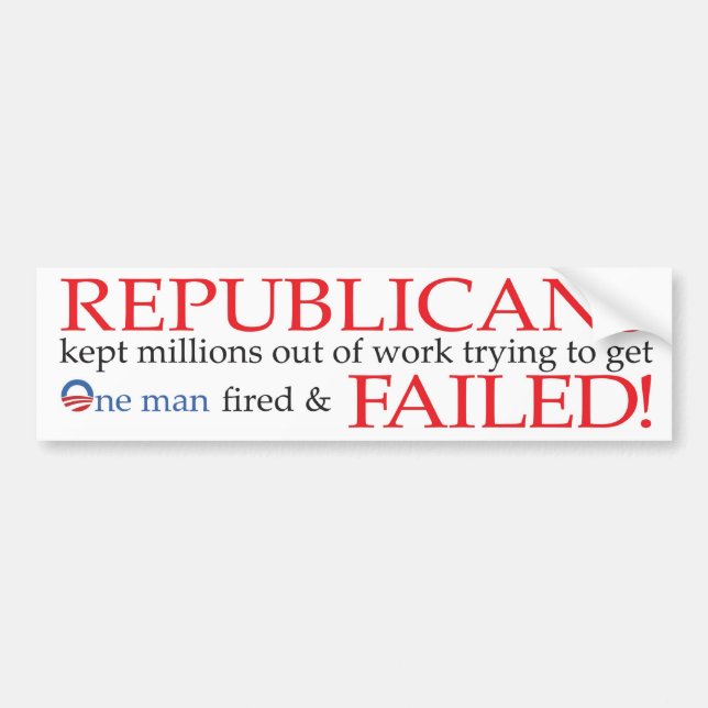 Republicans Failed! Bumper Sticker (Front)