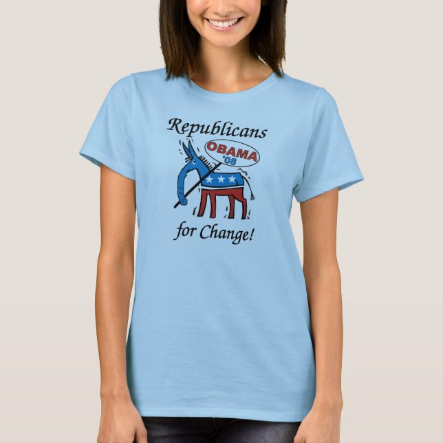 Republicans For Change Vote Obama T-Shirt (Front)