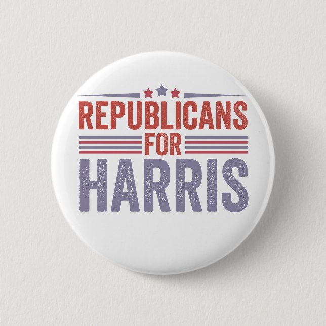 Republicans For Harris Election 2024  6 Cm Round Badge (Front)