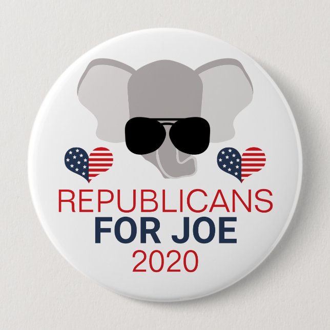 Republicans for Joe 2020 Elephant 10 Cm Round Badge (Front)
