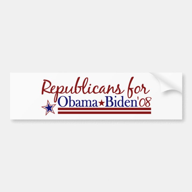 Republicans for Obama Biden Bumper Sticker (Front)