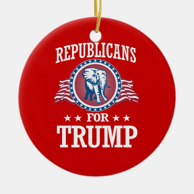 REPUBLICANS FOR TRUMP CERAMIC TREE DECORATION (Front)