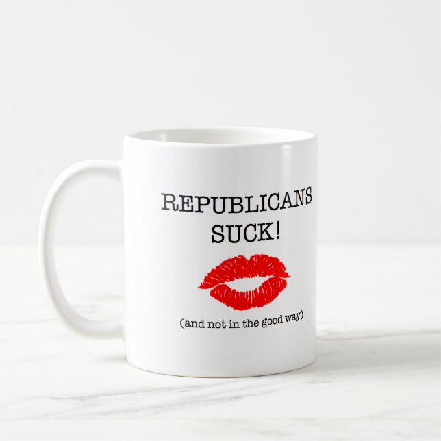Republicans Suck Coffee Mug (Left)