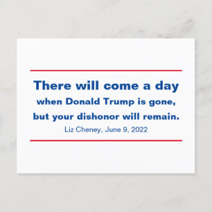 Republicans Your Dishonour Will Remain Cheney Quot Postcard