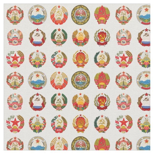 Republics of the Soviet Union Fabric (Close Up)