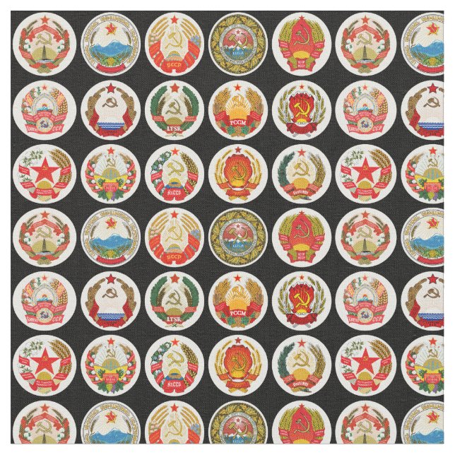 Republics of the Soviet Union Fabric (Close Up)
