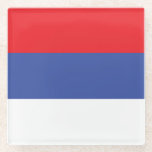 Republika Srpska Flag Glass Coaster<br><div class="desc">Patriotic flag of Republika Srpska.</div>
