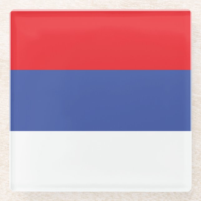 Republika Srpska Flag Glass Coaster (Front)