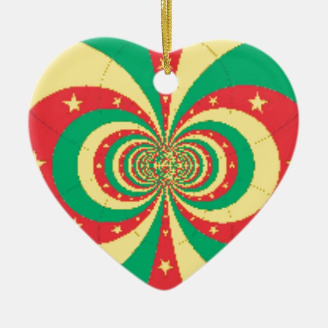 République du Cameroun five-pointed star Ceramic Tree Decoration (Front)